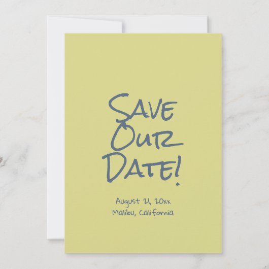 Retro Hand Getrokken Blauw Groen Funky Boho Weddin Save The Date (Achterkant)