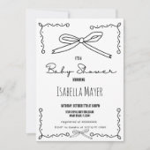 Retro Hand getrokken boog Baby shower uitnodiging (Voorkant)