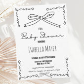 Retro Hand getrokken boog Baby shower uitnodiging