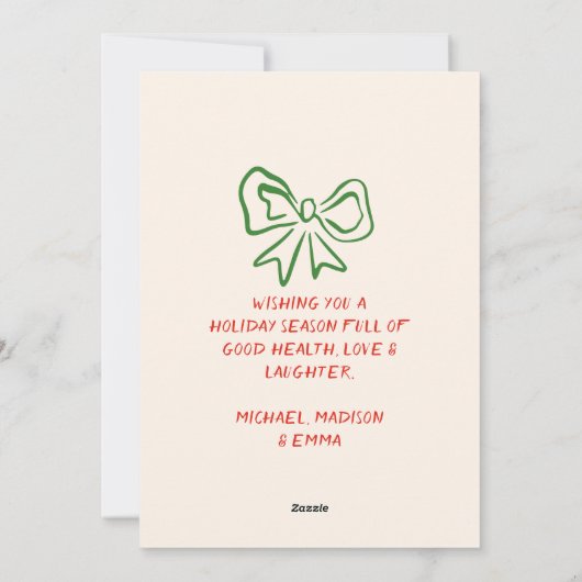 Retro  Hand getrokken Boog Tree Unique Christmas Feestdagenkaart (Achterkant)