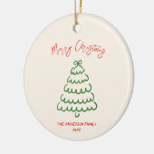 Retro  Hand getrokken Boog Tree Unique Christmas Keramisch Ornament (Links)