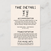 Retro Hand getrokken Champagne eigenzinnige bruilo Informatiekaartje (Voorkant)