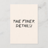 Retro Hand getrokken Champagne eigenzinnige bruilo Informatiekaartje (Achterkant)