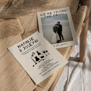 Retro Hand getrokken Champagne eigenzinnige foto b Kaart