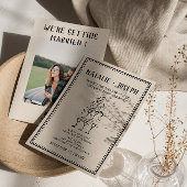 Retro Hand getrokken champagne oud geld foto bruil Kaart