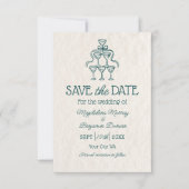 Retro Hand getrokken Champagne Toren Foto bruiloft Save The Date (Voorkant)