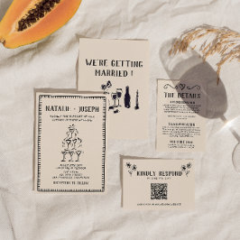 Retro Hand Getrokken Champagne Tower Oud Geld Brui Kaart