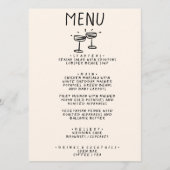 Retro Hand getrokken champagneglazen eigenzinnige  Menu (Voorkant)