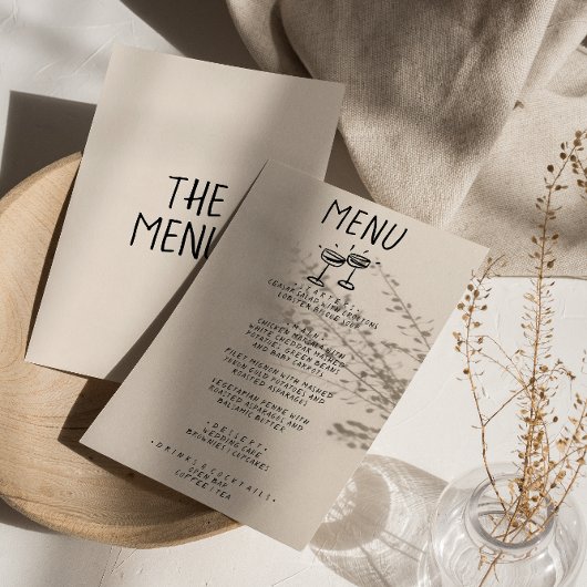 Retro Hand getrokken champagneglazen eigenzinnige  Menu