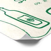 Retro Hand getrokken Doodle Italiaans eten Groen W Poster (Hoek)