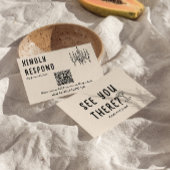 Retro Hand Getrokken Eigenzinnige Moderne QR Code  RSVP Kaartje