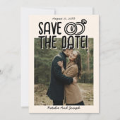 Retro Hand Getrokken Eigenzinnige Unieke Foto Boho Save The Date (Voorkant)