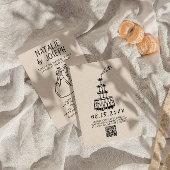 Retro Hand Getrokken Eigenzinnige Unieke QR Code H Kaart