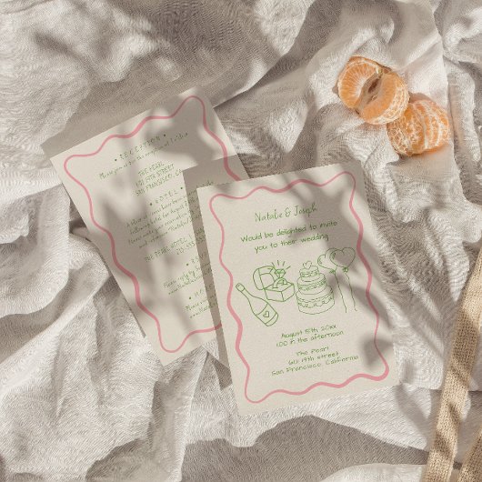 Retro Hand getrokken Funky Modern Alles In Een Bru Kaart