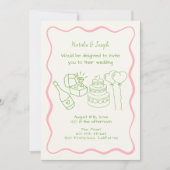 Retro Hand getrokken Funky Modern Alles In Een Bru Kaart (Voorkant)