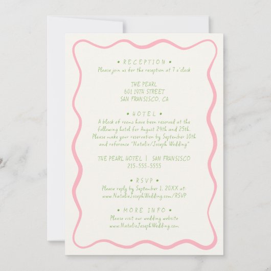 Retro Hand getrokken Funky Modern Alles In Een Bru Kaart (Achterkant)