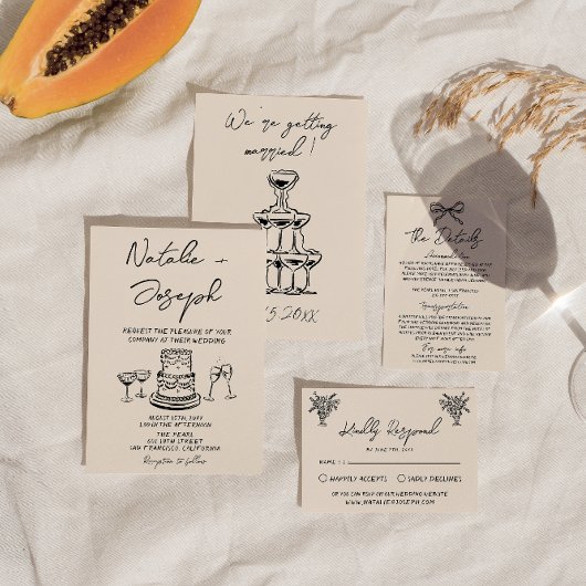 Retro Hand getrokken geschreven cake eigenzinnig v Kaart