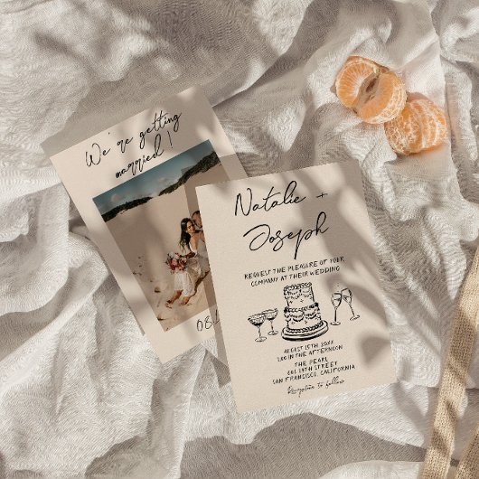 Retro Hand getrokken geschreven cake eigenzinnige Kaart