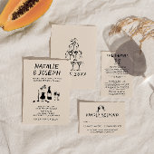 Retro Hand getrokken geschreven Champagne eigenzin Kaart