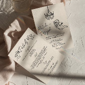 Retro Hand getrokken geschreven Cupido Alles in ee Kaart