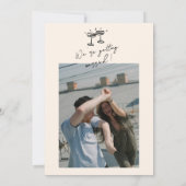 Retro Hand getrokken Geschreven Cupido Foto Chic B Kaart (Achterkant)