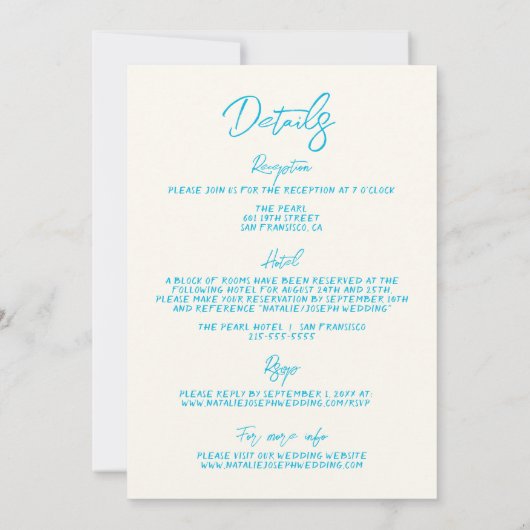 Retro Hand getrokken geschreven taart Alles in een Kaart (Achterkant)