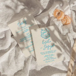 Retro Hand getrokken geschreven taart Alles in een Kaart