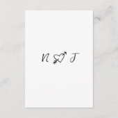 Retro Hand getrokken geschreven unieke bruiloft de Informatiekaartje (Achterkant)