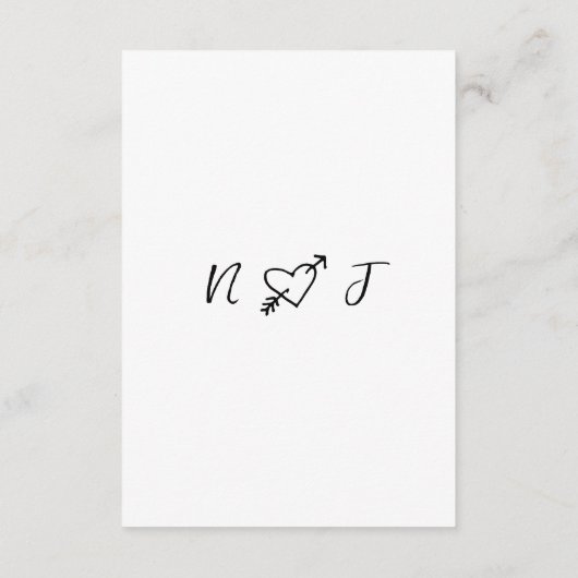 Retro Hand getrokken geschreven unieke bruiloft de Informatiekaartje (Achterkant)