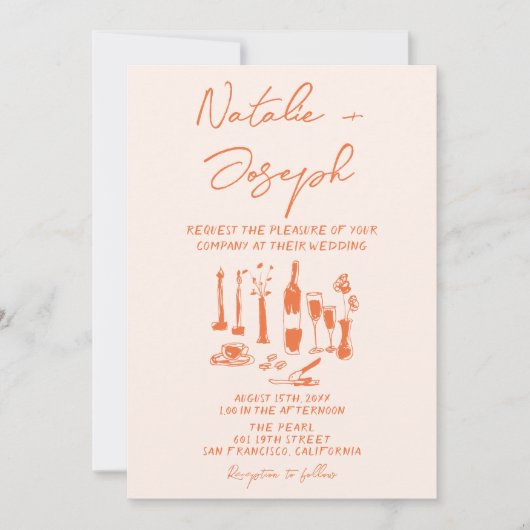 Retro Hand getrokken Heldere Kleurrijke Leuke Vett Kaart (Voorkant)