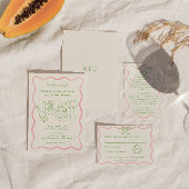 Retro Hand getrokken Kleurrijke Funky Moderne Brui Kaart