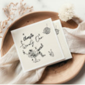 Retro Hand getrokken Kust Koe Meisje 21e Verjaarda Servet