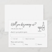 Retro Hand getrokken Leuk Geschreven Bruiloft Reac RSVP Kaartje (Voorkant / Achterkant)