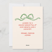 Retro Hand Getrokken Linten Boom Kerst Feestdagenkaart (Achterkant)