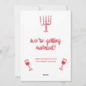 Retro Hand getrokken rode eigenzinnige taart Moder Feestdagenkaart (Achterkant)