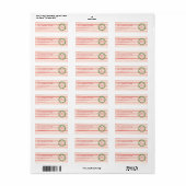 Retro Hand getrokken rode groene kerstkrans Etiket (Full Sheet)