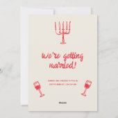 Retro Hand getrokken Rood eigenzinnige Taart Moder Feestdagenkaart (Achterkant)