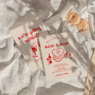 Retro Hand getrokken Rood eigenzinnige Taart Moder Kaart