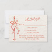 Retro Hand Getrokken Sinaasappel Wedding Website Q RSVP Kaartje (Voorkant)