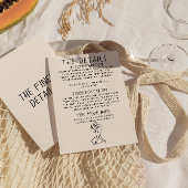 Retro Hand getrokken Sketchy eigenzinnige bruiloft Informatiekaartje