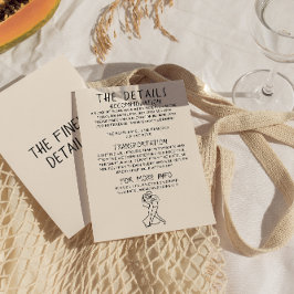 Retro Hand getrokken Sketchy eigenzinnige bruiloft Informatiekaartje