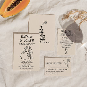 Retro Hand getrokken Sketchy eigenzinnige unieke b Kaart