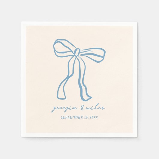 Retro Hand Getrokken Trouwservetten Servet (Voorkant)