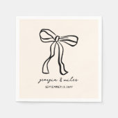 Retro Hand Getrokken Trouwservetten Servet (Voorkant)