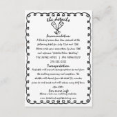 Retro Hand getrokken unieke bruiloft details Informatiekaartje (Voorkant)