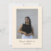 Retro Hand Getrokken Verjaardag Diner Party Foto Kaart (Achterkant)