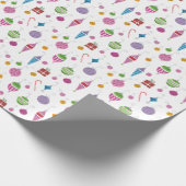 Retro Hand-Painted Kerstannament midden-eeuwse dec Cadeaupapier (Hoek)