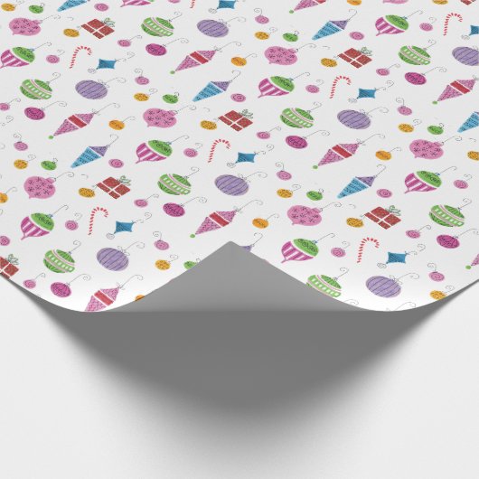 Retro Hand-Painted Kerstannament midden-eeuwse dec Cadeaupapier (Hoek)