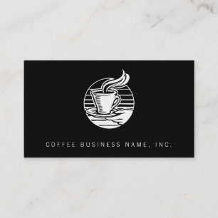 Retro Hand Serving Coffee Illustratie Logo Style Visitekaartje