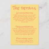 Retro Hand Written Pastel Colorful Wedding Details Informatiekaartje (Voorkant)